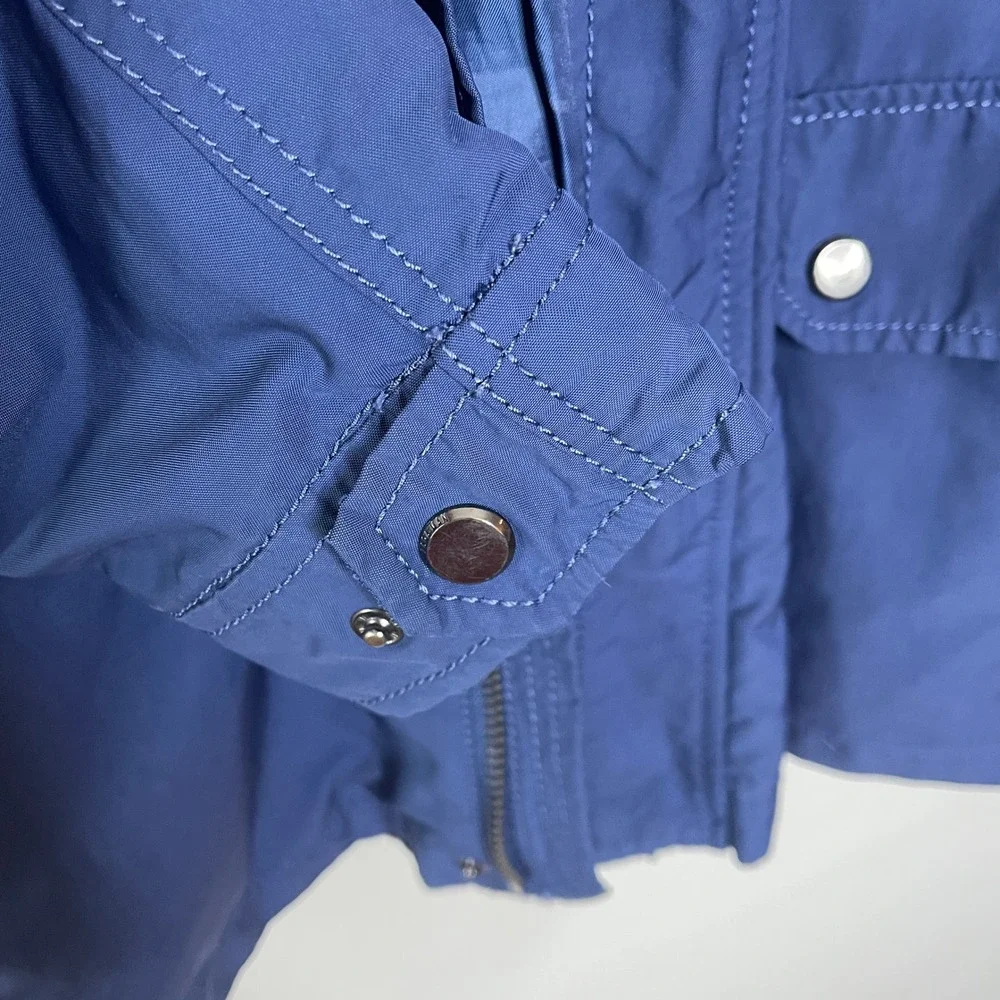 Zara Man Blue Field Jacket Mens XL Utility Military Mock Neck Zip Front Jacket - Picture 7 of 12